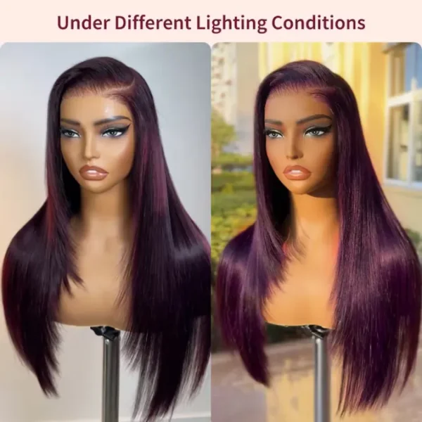 Beautyforever @Lynee 7x5 and 13x4 Pre-Everything Lace Frontal Black Cherry Layered Straight and Loose Wave Effortlessly Glueless Wig - Image 6