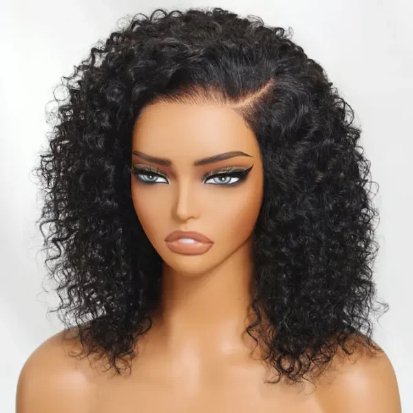 Beautyforever 13x4 Pre-Eveyrthing Lace Frontal Wig Summertime Side Part Short Bob Jerry Curly Wig - Image 6