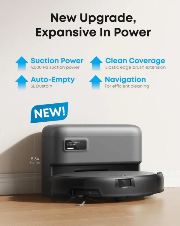 eufy Robot Vacuum Omni C20, Robot Vacuum and Mop Combo, Self Emptying, Auto Mop Washing and Auto Drying for Hands-free Cleaning, 7000 Pa Powerful Suction, 3.35-Inch Ultra-Slim Body, All-in-One Station - Image 6