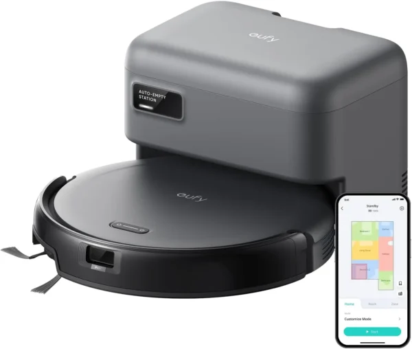 eufy Robot Vacuum Omni C20, Robot Vacuum and Mop Combo, Self Emptying, Auto Mop Washing and Auto Drying for Hands-free Cleaning, 7000 Pa Powerful Suction, 3.35-Inch Ultra-Slim Body, All-in-One Station