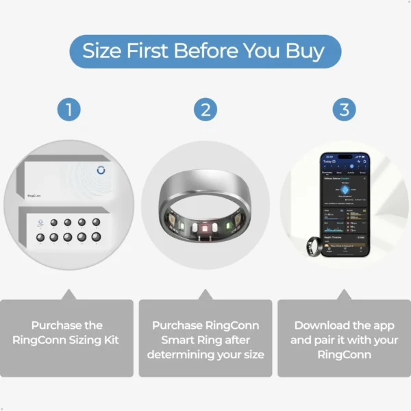 RingConn Sizing Kit - Size First Before You Buy - Choose from 9 Sizes - Sizes 6 to 14 - Find The Perfect Ring Size Smart Ring Size - Only Compatible Smart Ring - Image 5