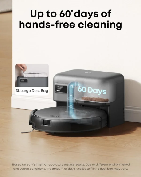eufy Robot Vacuum Omni C20, Robot Vacuum and Mop Combo, Self Emptying, Auto Mop Washing and Auto Drying for Hands-free Cleaning, 7000 Pa Powerful Suction, 3.35-Inch Ultra-Slim Body, All-in-One Station - Image 7