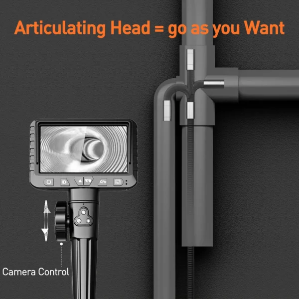 Two-Way Articulating Borescope, DXZtoz Industrial Endoscope with 0.33in Articulated Snake Camera, Video Inspection Scope with Light for Automotive Aircraft Mechanics- 5.5FT - Image 6