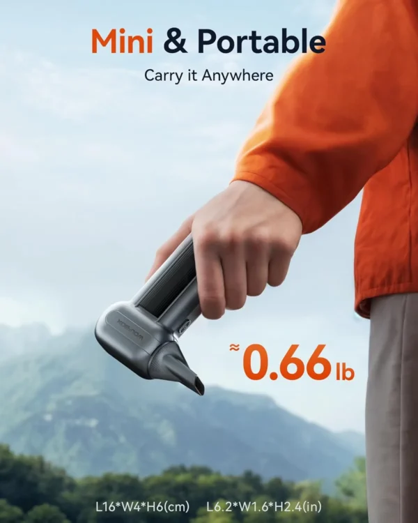 WOLFBOX MF100 Electric Air Duster-150000RPM Super Power Cordless Air Duster, Rechargeable Brushless Motor Durable Blower, 3-Gear Adjustable Dust Blower for Computer, Keyboard, Outdoor, House and Car - Image 4