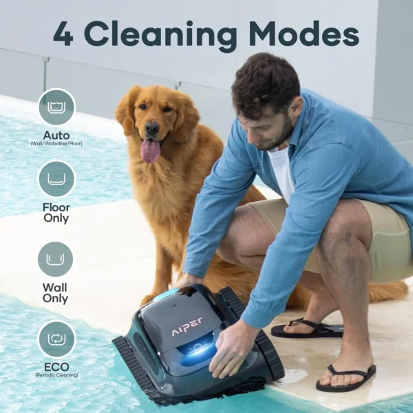 AIPER Scuba S1 Cordless Robotic Cleaner, Smart Navigation for Inground Pools up to 1,600 Sq.ft, Wall and Waterline Cleaning Vacuum - Image 2