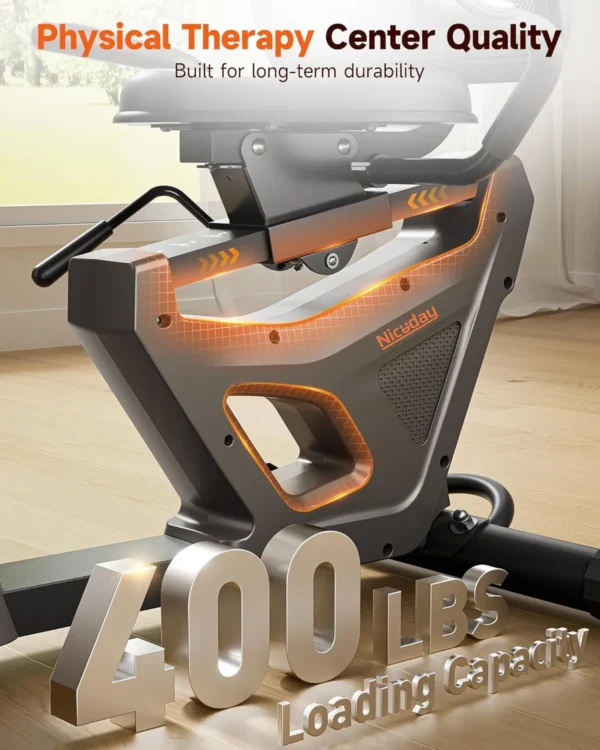 Niceday Recumbent Exercise Bike, Recumbent Bike for Home, Recumbent Stationary Bike 400LBS Weight Capacity, Magnetic Recumbent Bike with Smart APP, LCD Monitor, Heart Rate Handle - Image 3