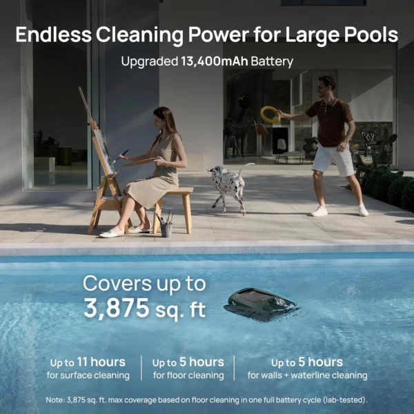 Beatbot AquaSense 2 Pro Cordless Pool Vacuum Robot, Unmatched 5-in-1 Cleaning, Surface Parking, Skims Water Surface with APP Control, Water Clarification, for Pools up to 3,875 Sq.ft – Emerald Green - Image 6